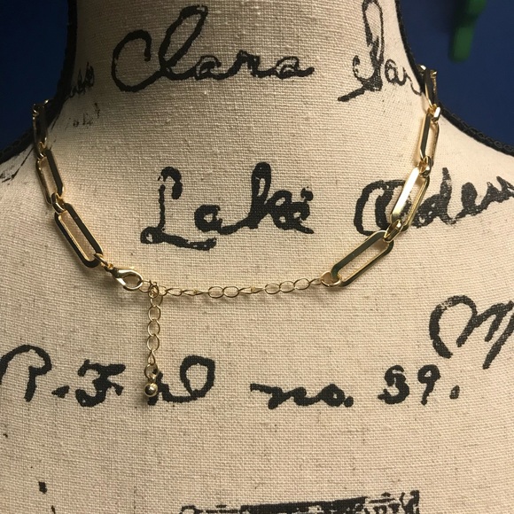 Polished metal chain choker necklace - Picture 3 of 4